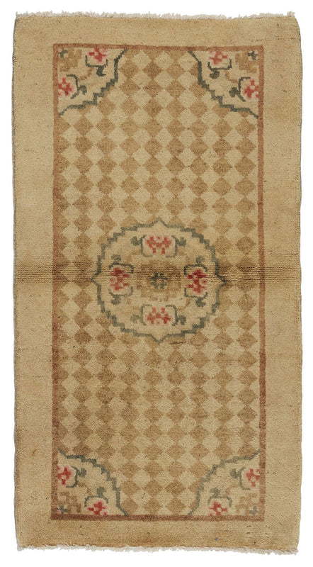 ANTIQUE CHINESE PAO TAO DO BEIGE 2' 2'' x 3' 9''