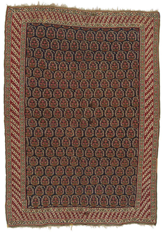 ANTIQUE PERSIAN SENNEH KILIM 4'3