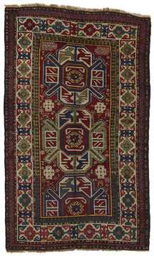 KAZAK ANTIQUE RUG (SECOND HALF 19TH C.) 4' 8