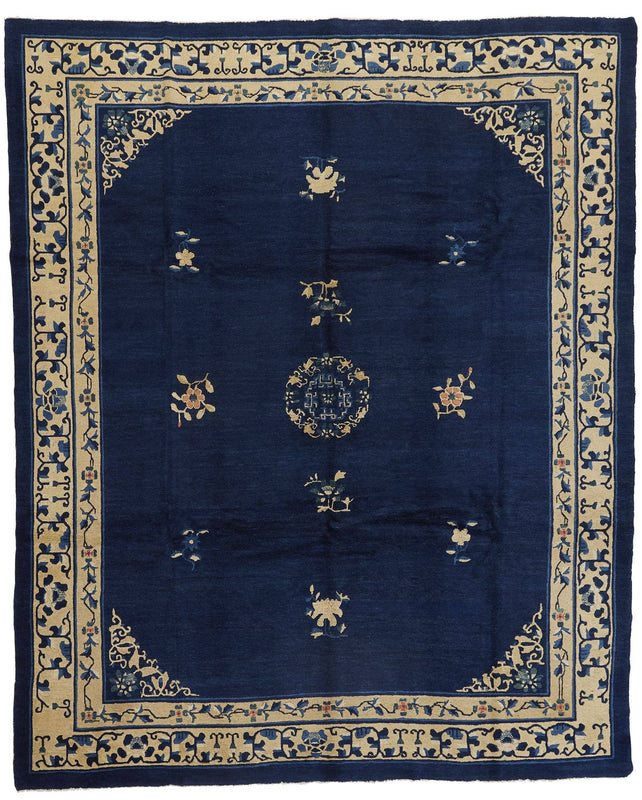 ANTIQUE CHINESE PEKING BLUE 8'1 X 9'8