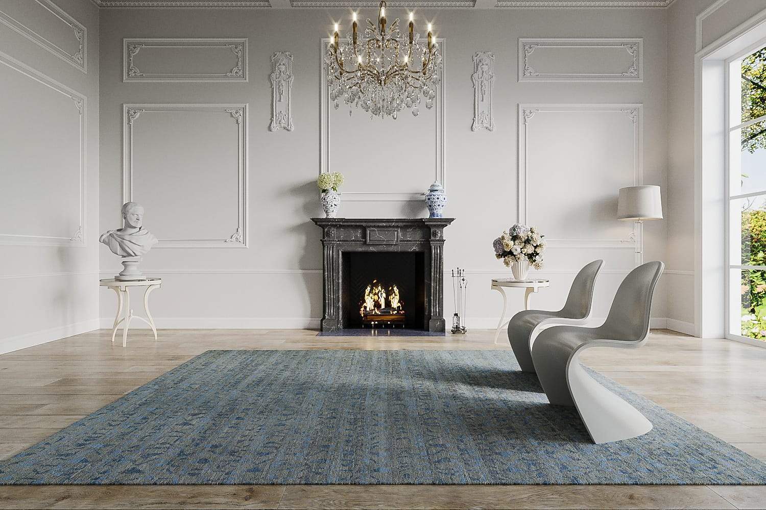 FAST FORWARD SMOKEY BLUE Product Tufenkian Artisan Carpets Lifestyle room-image