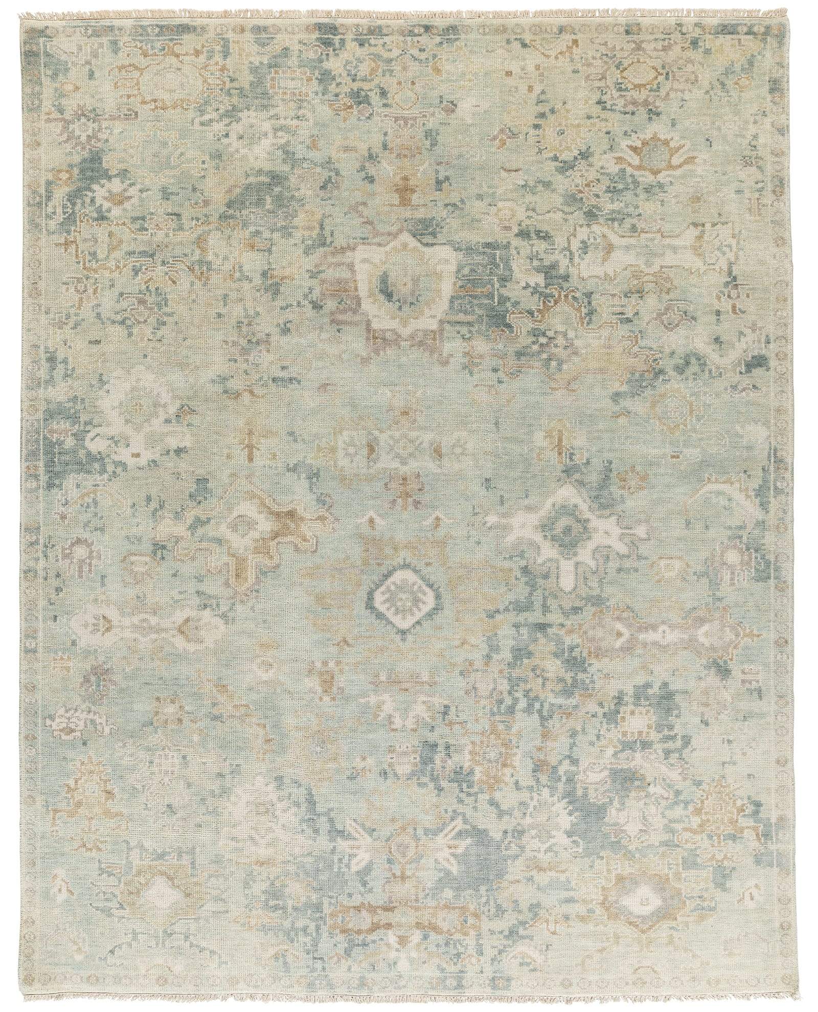 Herati Seafoam Traditional Woolen Rug