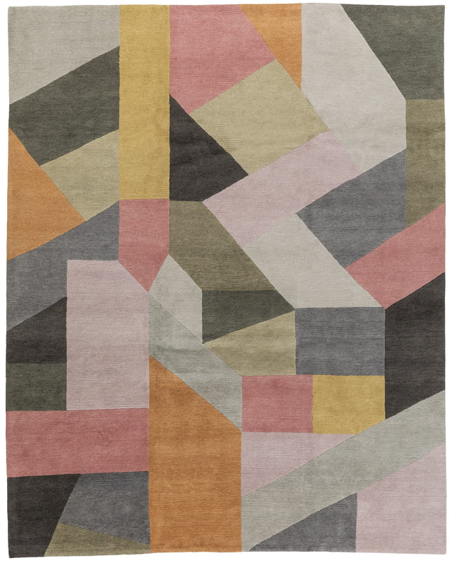 Kaleidoscope Pastel Pink Geometric Rug