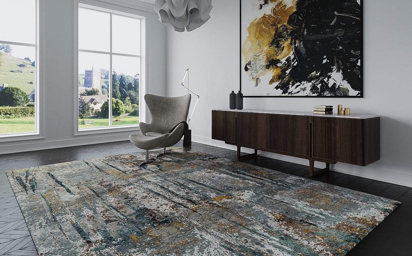 Luminance Rusty Slate Modern Rug | Tufenkian Artisan Carpets